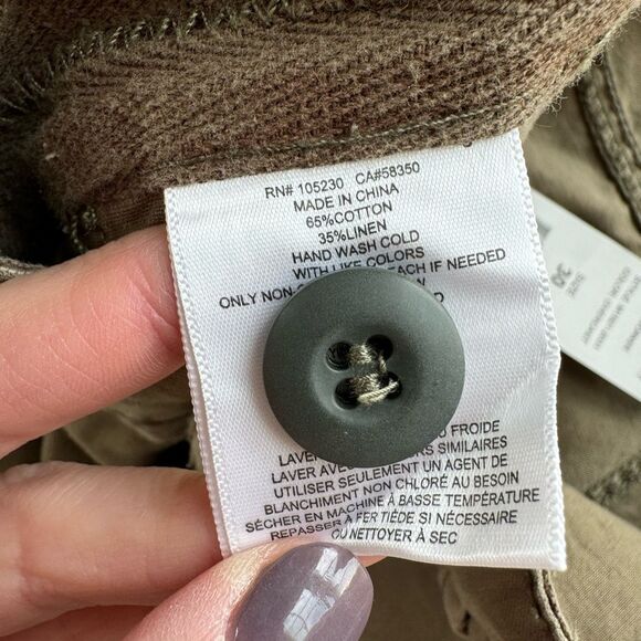 NWT Current/Elliott Women Sz 30 Linen Blend The Worker Straight Leg Cargo Pants - Picture 11 of 15